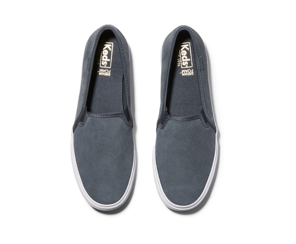 Slip Ons Keds Mujer Gris - Double Decker Suede - 093-DQTOJR